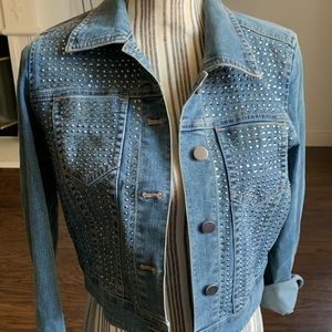 Chico’s denim rhinestone jacket